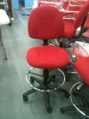 Boss 1617 Drafting Stool with No Arms (Red) 